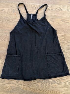 FP Movement by Free People Black Hot Hot Mini Dress Knit Romper with Pockets